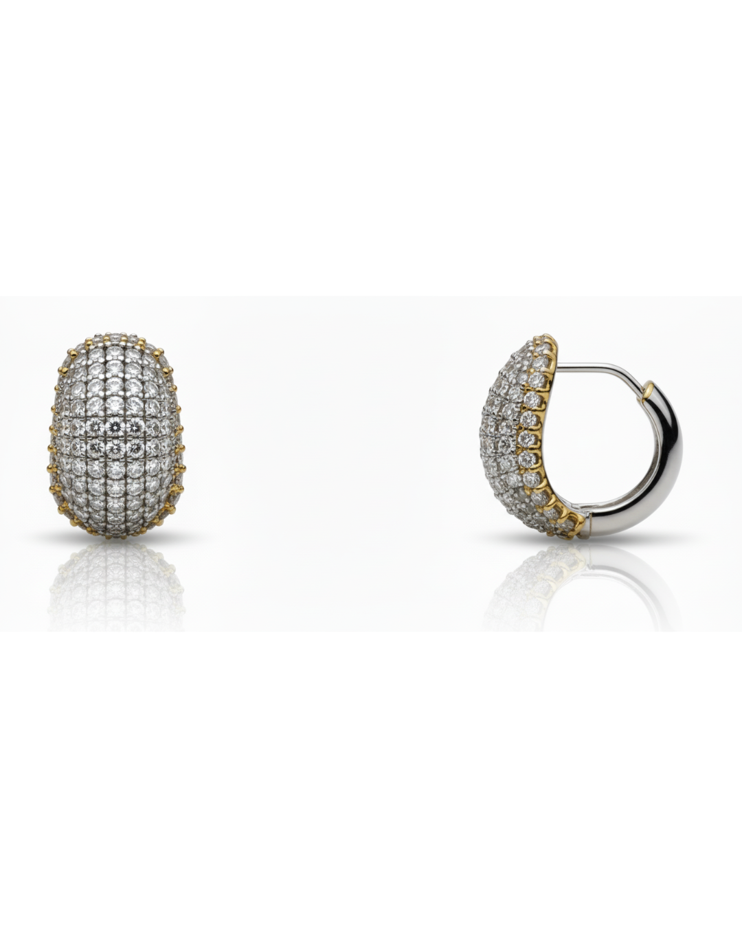 Diamond Pavé Huggie Hoop Earrings - Image 5