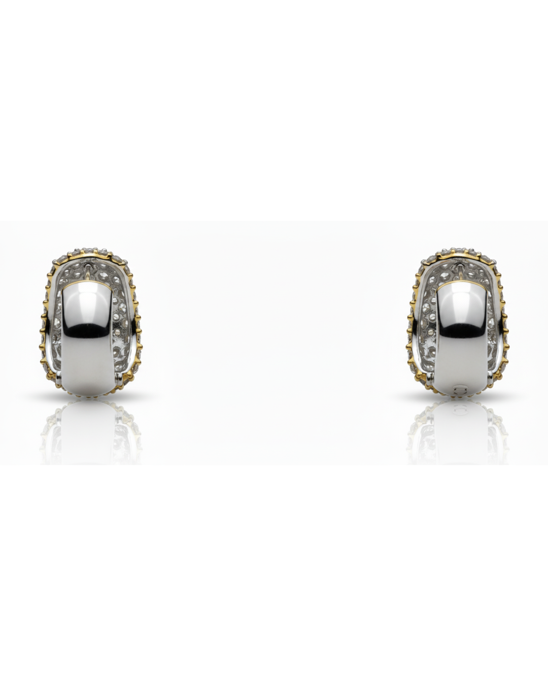 Diamond Pavé Huggie Hoop Earrings - Image 4