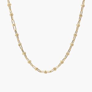 Elegant Gold Station Link Chain Necklace