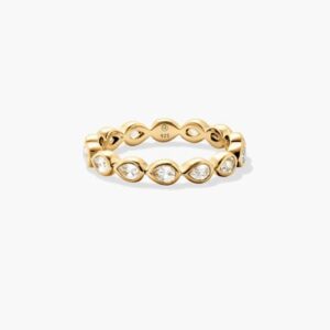 Gold Infinity-Style Diamond Band Ring