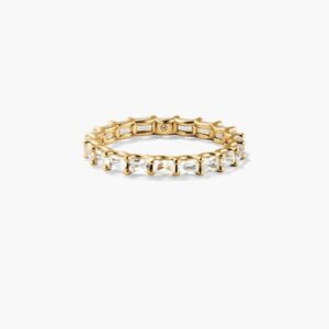 Gold Link Tennis Bracelet with Clear Crystal Accents
