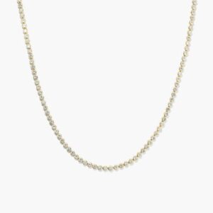 Gold Bezel-Set Crystal Tennis Necklace
