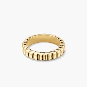 Classic Gold Ridged Band Ring