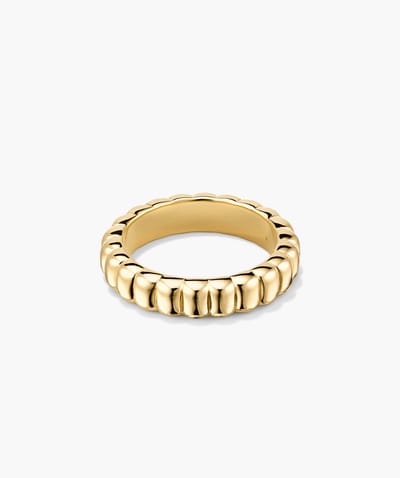Classic Gold Ridged Band Ring