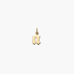 Gold Gothic “A” Initial Pendant Charm