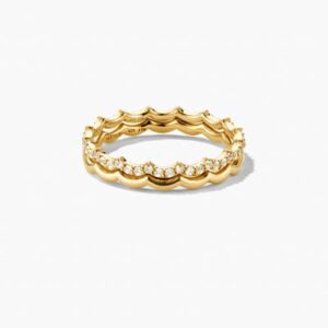 Gold Scalloped Diamond Eternity Band