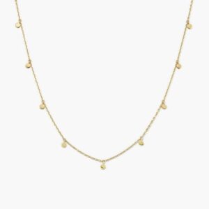 Minimal Gold Disc Drop Chain Necklace