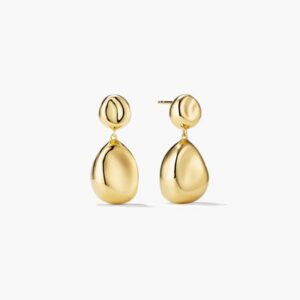 Polished Gold Teardrop Drop Earrings – Modern & Chic