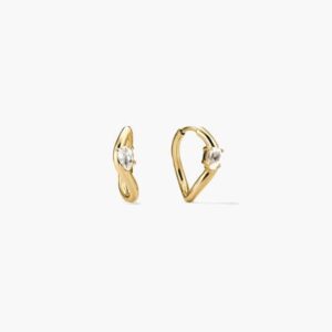 Gold-Plated Pave Huggie Hoop Earrings with Cubic Zirconia