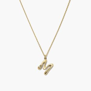 “M” Gold Pendant Necklace – Timeless Personal Luxury