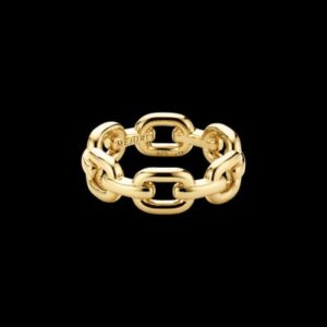 Mohzevar Bold Link Gold Ring – A Statement of Power and Refinement
