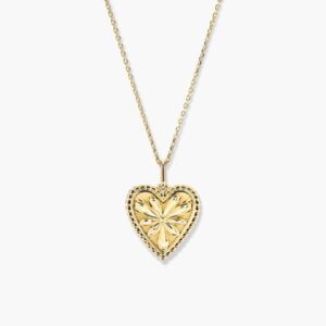 Vintage-Inspired Gold Engraved Heart Necklace