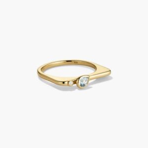 Mohzevar Asymmetrical Diamond Gold Ring – Modern Elegance in Motion