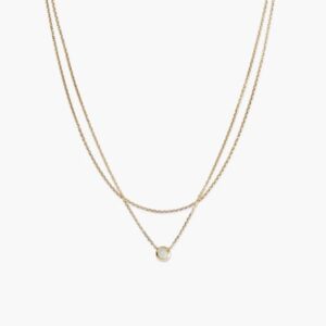 Celeste Gold Layered Necklace with Delicate Round Pendant