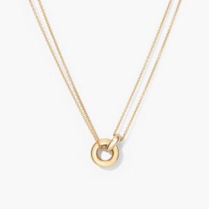 Gold Interlocking Circle Double-Layer Necklace