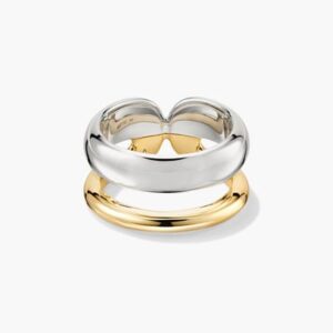 Two-Tone Interlocking Gold & Silver Band Ring