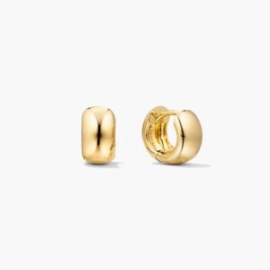 Polished Gold Huggie Hoop Earrings