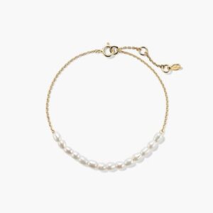 Élise Pearl Curve Gold Bracelet by Mohzevar