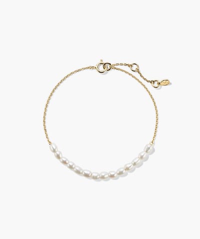 Élise Pearl Curve Gold Bracelet by Mohzevar