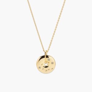 Gold Celestial Coin Pendant Necklace