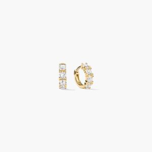 Gold Open Band Solitaire Earring