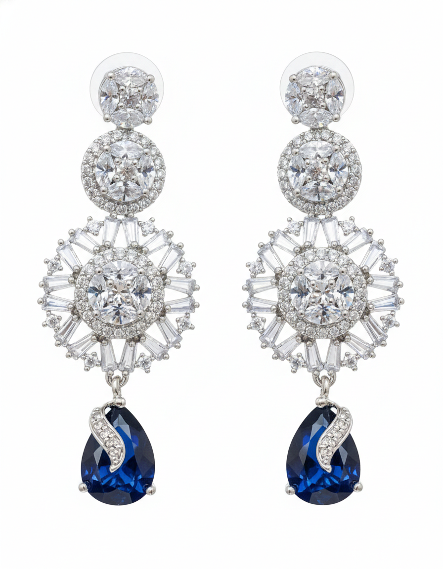 Sapphire Radiance Drop Earrings