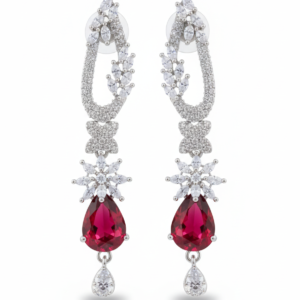 Crimson Fleur Drop Earrings
