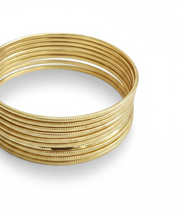 Gold Textured Bangles - Image 2
