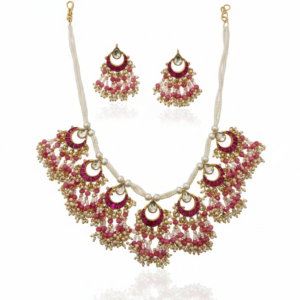 Pink Drop Bridal Necklace Set