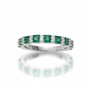 Emerald & Diamond Eternity Band