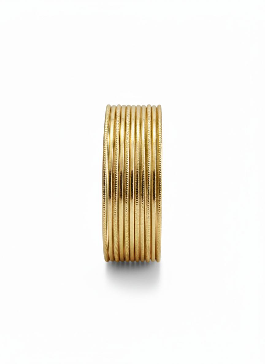 Gold Textured Bangles - Image 4