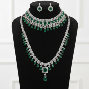 Gemini said Emerald Bridal Set