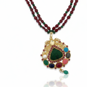 Multicolor Pendant Beaded Necklace Set