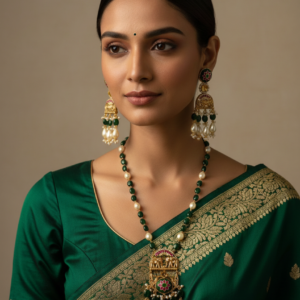 Majestic Temple Floral Necklace Set