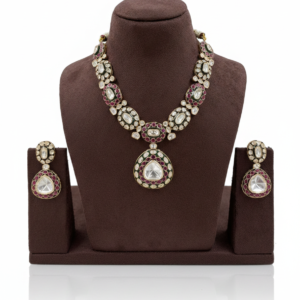 Classic Kundan Polki Pendant Necklace Set