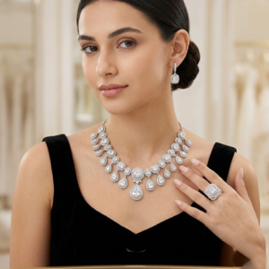 Celeste Radiance Diamond-Style Bridal Jewelry Set