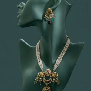 Royal Multicolor Pearl Pendant Necklace Set