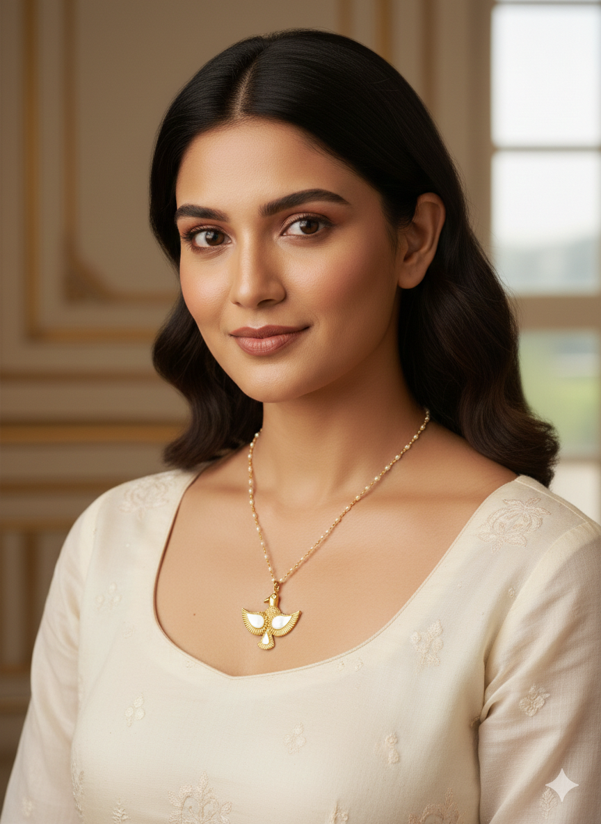 Heritage Navratna Style Necklace Set - Image 2