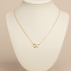 Twin Heart Embrace Necklace