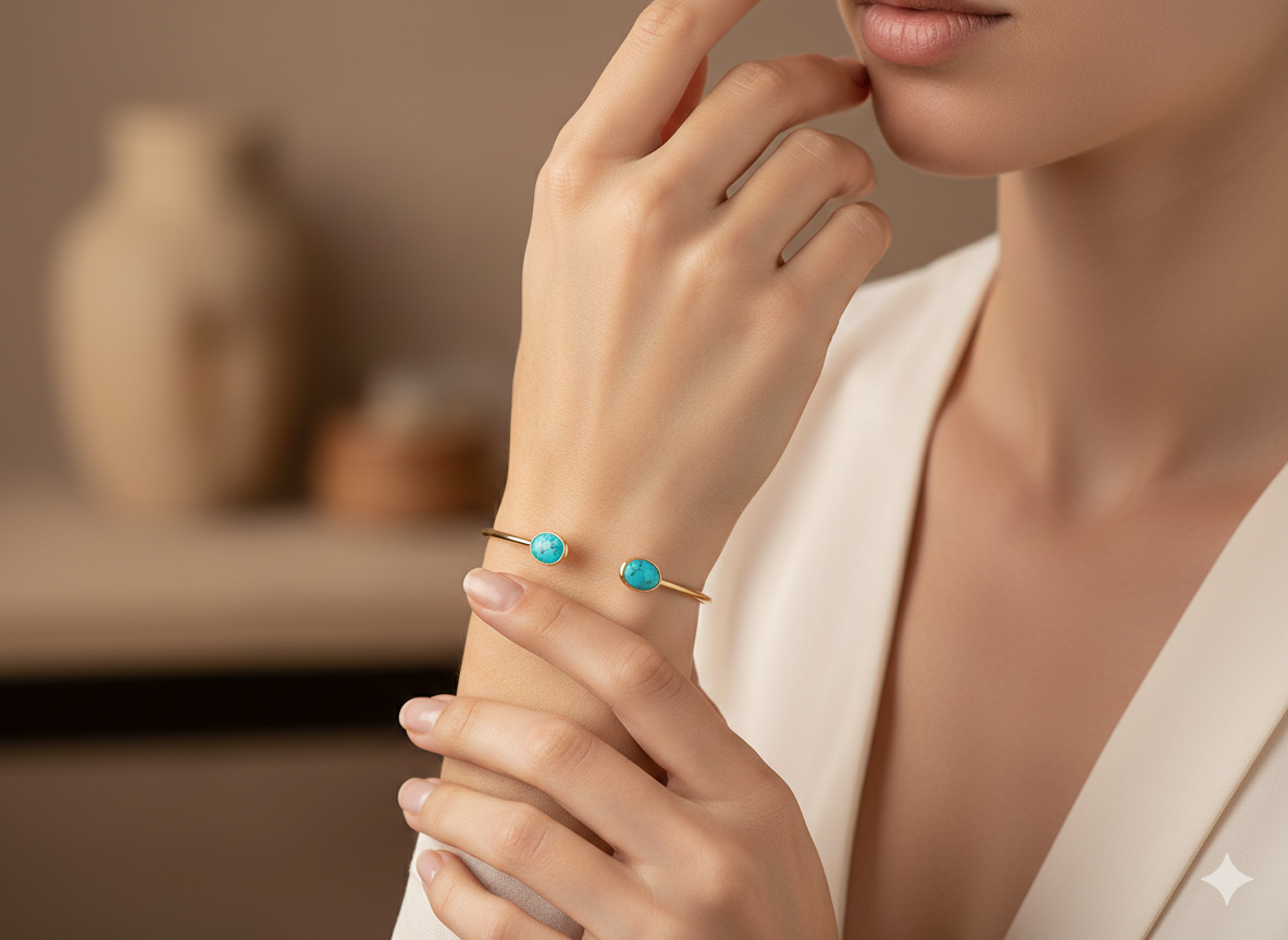 Turquoise Open Bracelet - Image 2