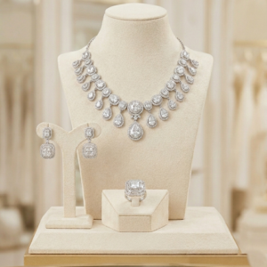 Celeste Radiance Diamond-Style Bridal Jewelry Set