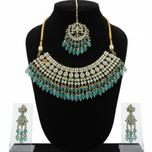 Royal Aqua Pearl Kundan Choker Set