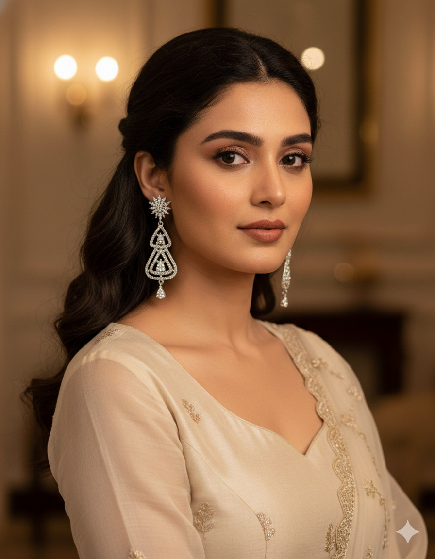 Lunara Crystal Chandelier Earrings - Image 2