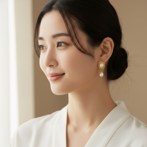 Vintage Pearl Oval Drop Earrings