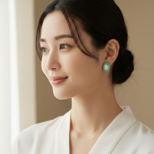 Emerald Green Oval Crystal Stud Earrings