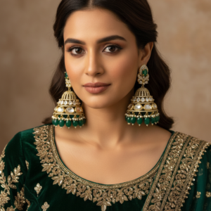 Kundan Grand Jhumka Earrings