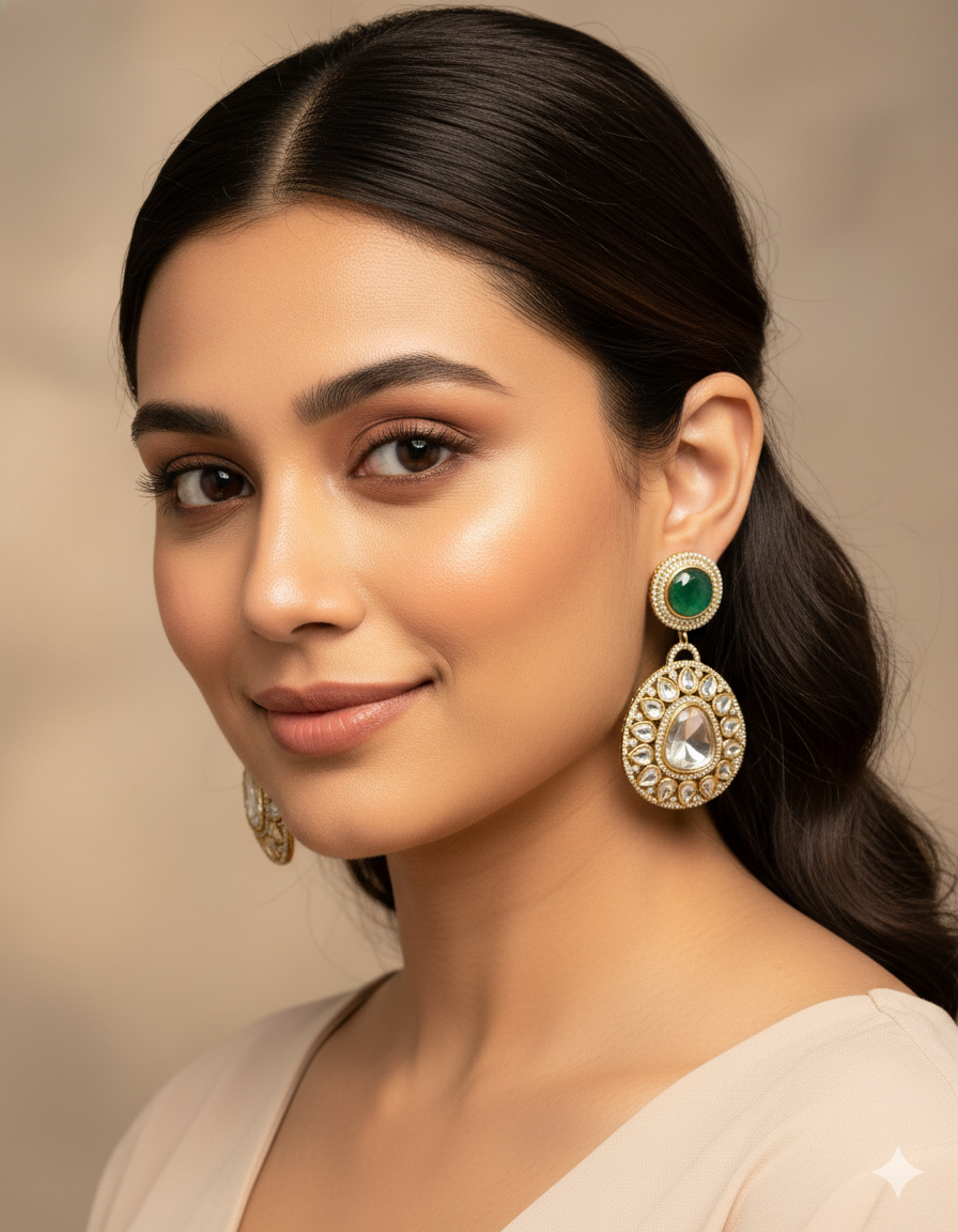 Diamond Statement Drop Earrings - Image 2