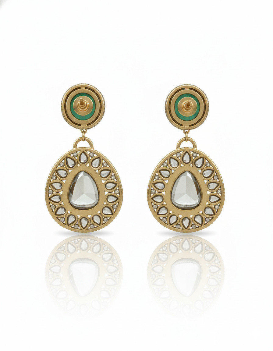 Diamond Statement Drop Earrings - Image 3