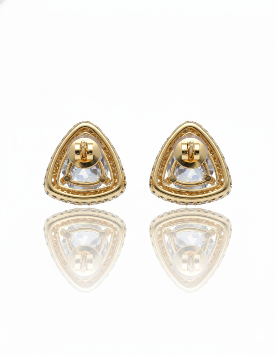 Trillion-Cut Stud Earrings - Image 4