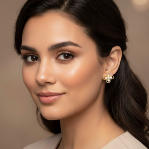 Mother of Pearl Floral Quatrefoil Studs